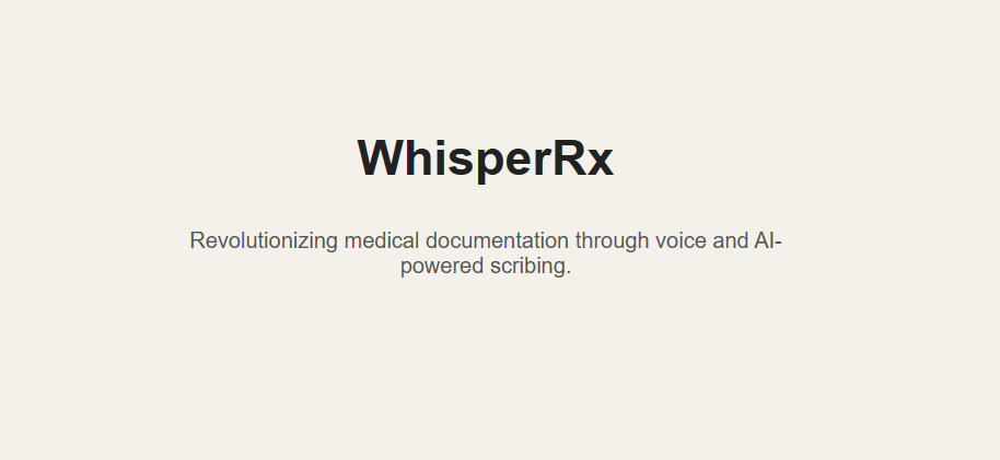 WhisperRx Web Application